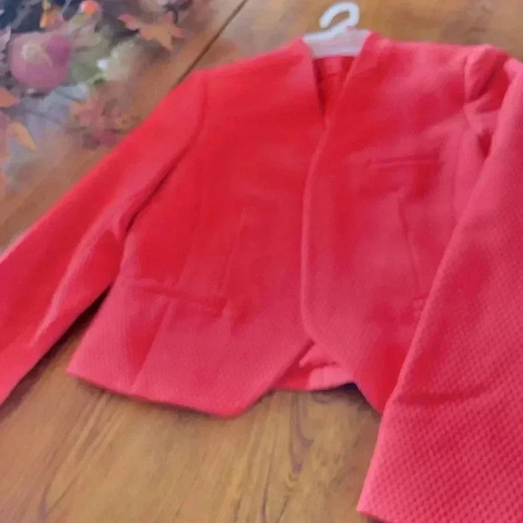 Retro Bright Orange Basketweave Cropped Jacket NWOT size 8 - Picture 7 of 13